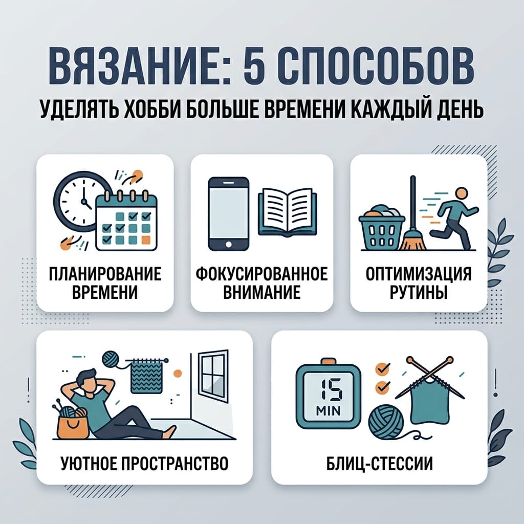 Вязание: 5 способов уделять хобби больше времени каждый день