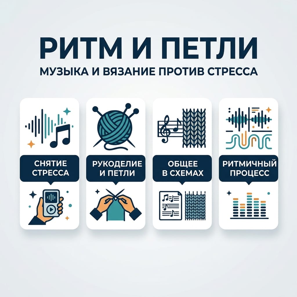 Ритм и петли: как музыка и вязание спасают от стресса на самом деле