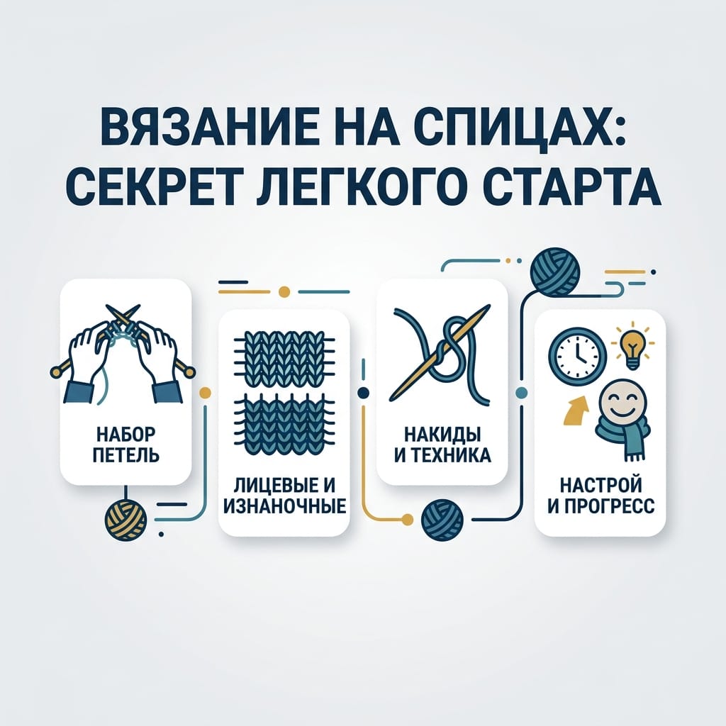Вязание на спицах: секрет легкого старта и техника без ошибок