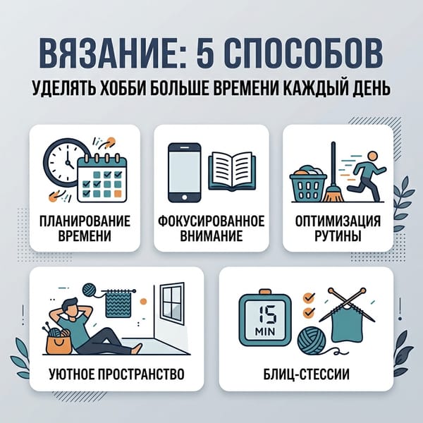 Вязание: 5 способов уделять хобби больше времени каждый день