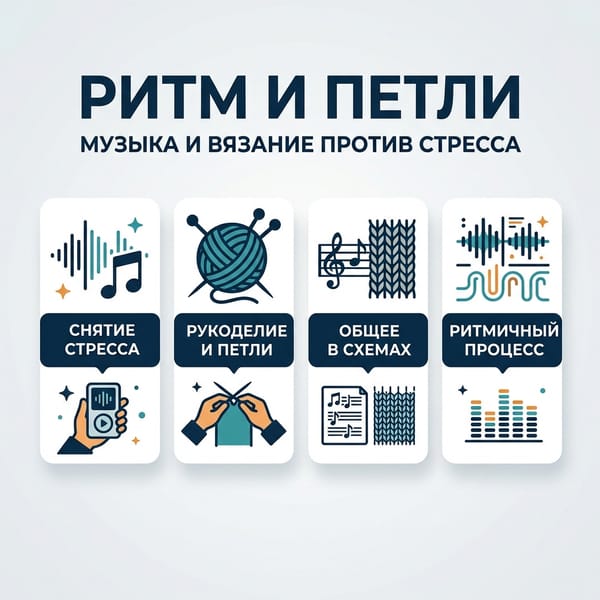 Ритм и петли: как музыка и вязание спасают от стресса на самом деле