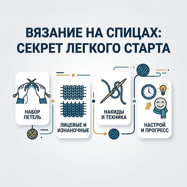 Вязание на спицах: секрет легкого старта и техника без ошибок